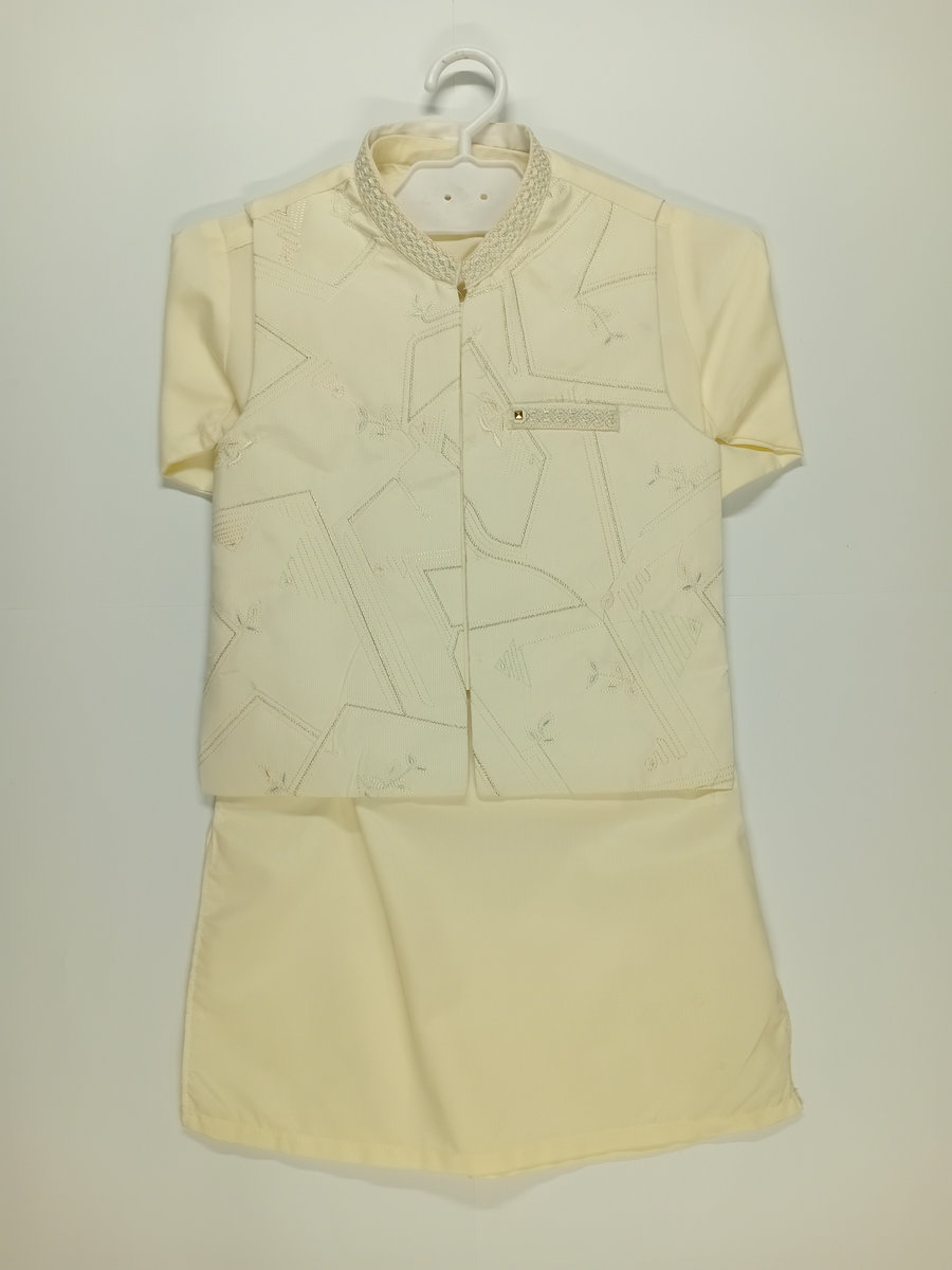shalwar kameez waistcoat 3pc cream minimalist embroidery (2) shalwar kameez waistcoat 3pc cream minimalist embroidery (2)