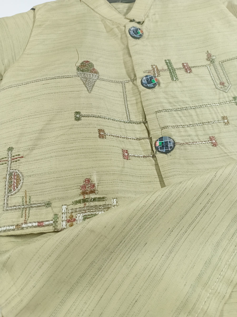 shalwar kameez waistcoat shine baby embroided cream (8) shalwar kameez waistcoat shine baby embroided cream (8)