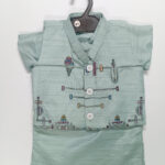 shalwar kameez waistcoat shine baby embroided green (2)