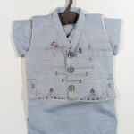 shalwar kameez waistcoat shine baby embroided green (4)