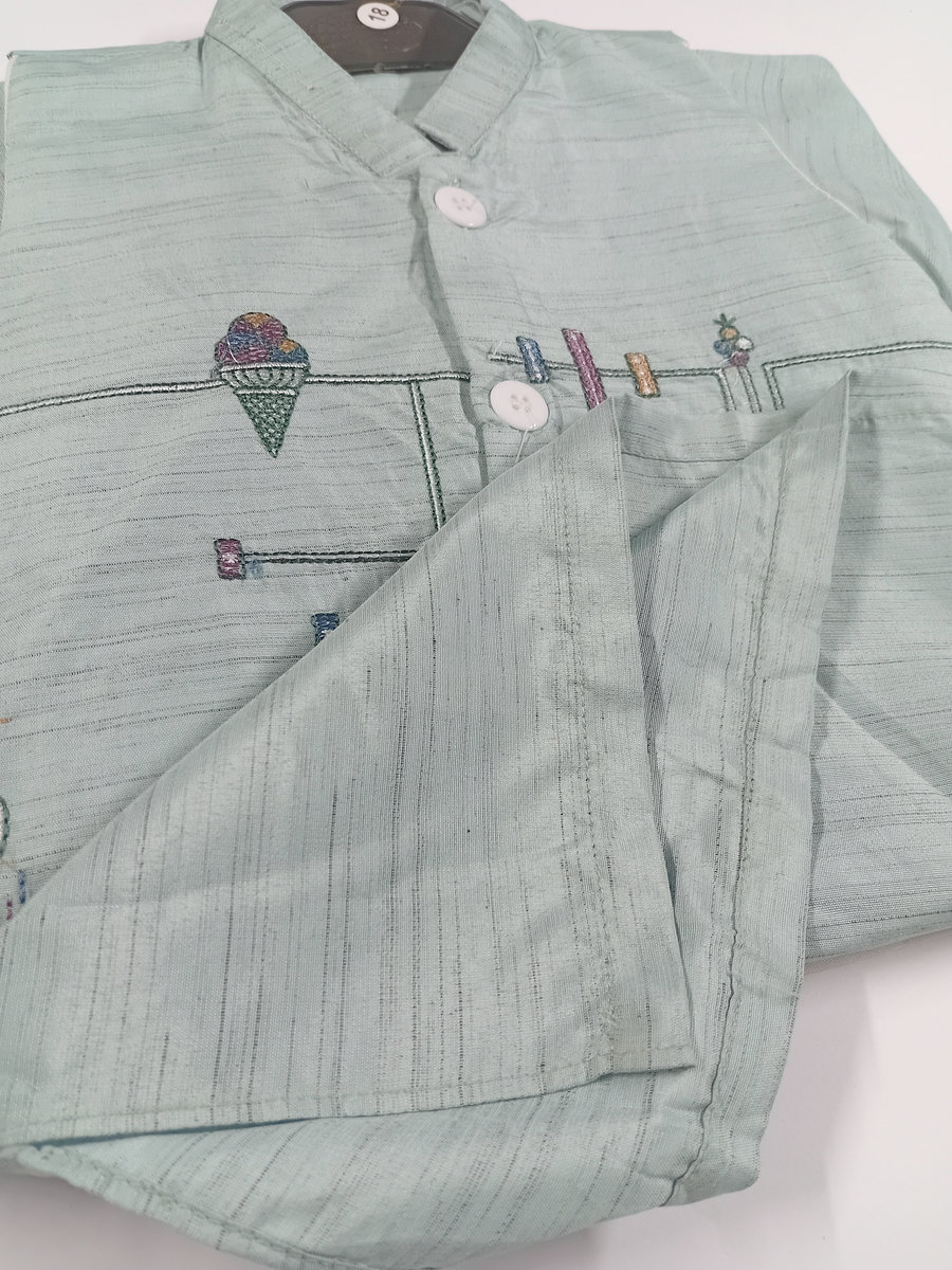 shalwar kameez waistcoat shine baby embroided green (9) shalwar kameez waistcoat shine baby embroided green (9)