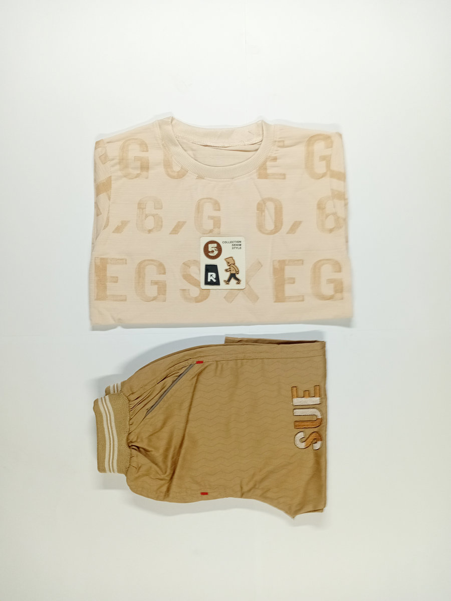 shirt polo cotton with sports shorts light brown (2) shirt polo cotton with sports shorts light brown (2)
