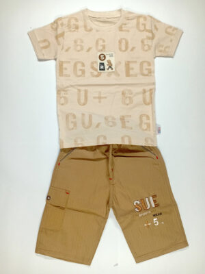 shirt polo cotton with sports shorts light brown (9)